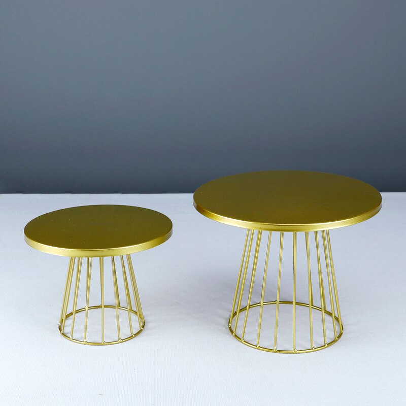 Metalen Cake Stand Bruiloft Wit Goud Dessert Display Rack Verjaardag Partij Decoratie Cupcake Stand Voedsel Taart Lade 20/ 25cm: 2pcs Gold