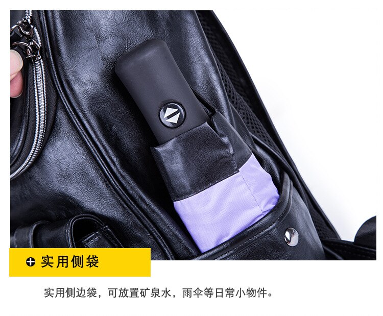Leather Laptop Backpack for men Business Waterproof Travel Backpack High School Student Bag College Boys Backpack