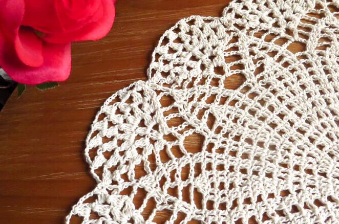 cotton lace table place mat pad cloth crochet placemat cup round coaster wedding mug handmade Christmas tea doily kitchen