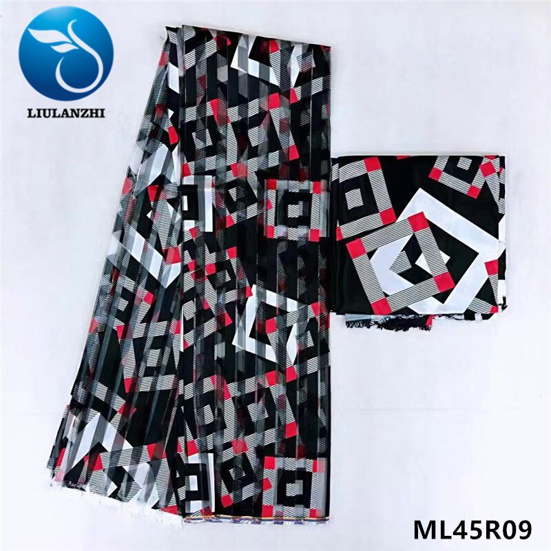 LIULANZHI-ruban africain pour couture de robe, à cire anakra, organza, 4 mètres 2 mètres, ruban africain pour couture de robe, ML45R01-21: ML45R09