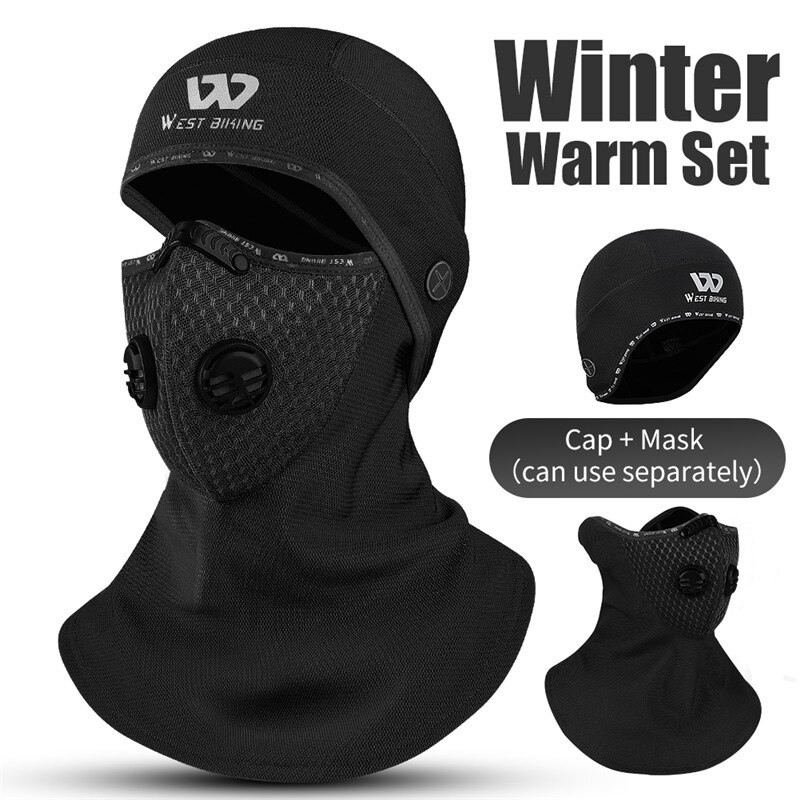 WEST BIKING Winter Ski Mask Cycling Skiing Running Sport Training Face Mask Balaclava Windproof Soft Keep Warm Full Face Mask