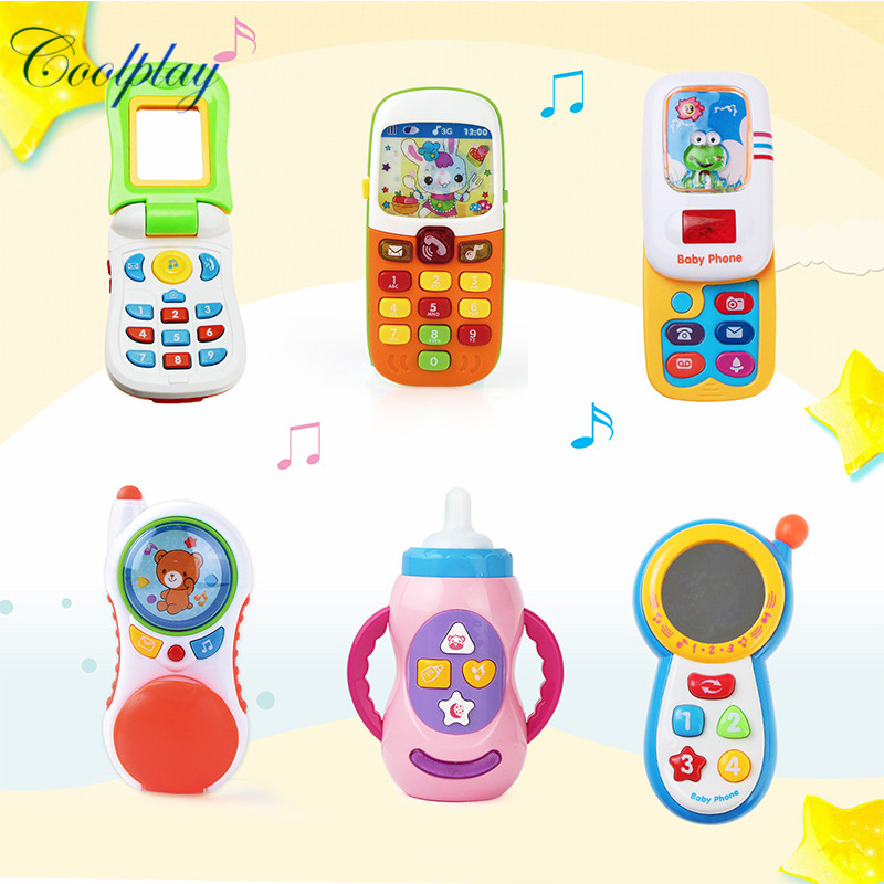 Multi-Stili di Bambini I Bambini Smart Phone Giocattolo con il Suono Elettronico Del Telefono Mobile Del Cellulare di Educazione Precoce Flash Giocattoli Musicali Regalo