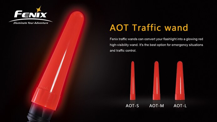 Fenix AOT-01 AOT-S AOT-M AOT-L Zaklamp Rode Traffic Wand Cap Tip Signaal Lamp Voor LD12 PD32 PD35 TK15 K22