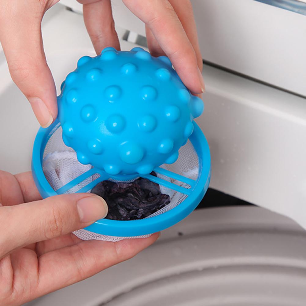 Laundry Ball Washer Filter Floating Reusable Lint Trap Mesh Bag Washing Machine Hair Filter Net #4W