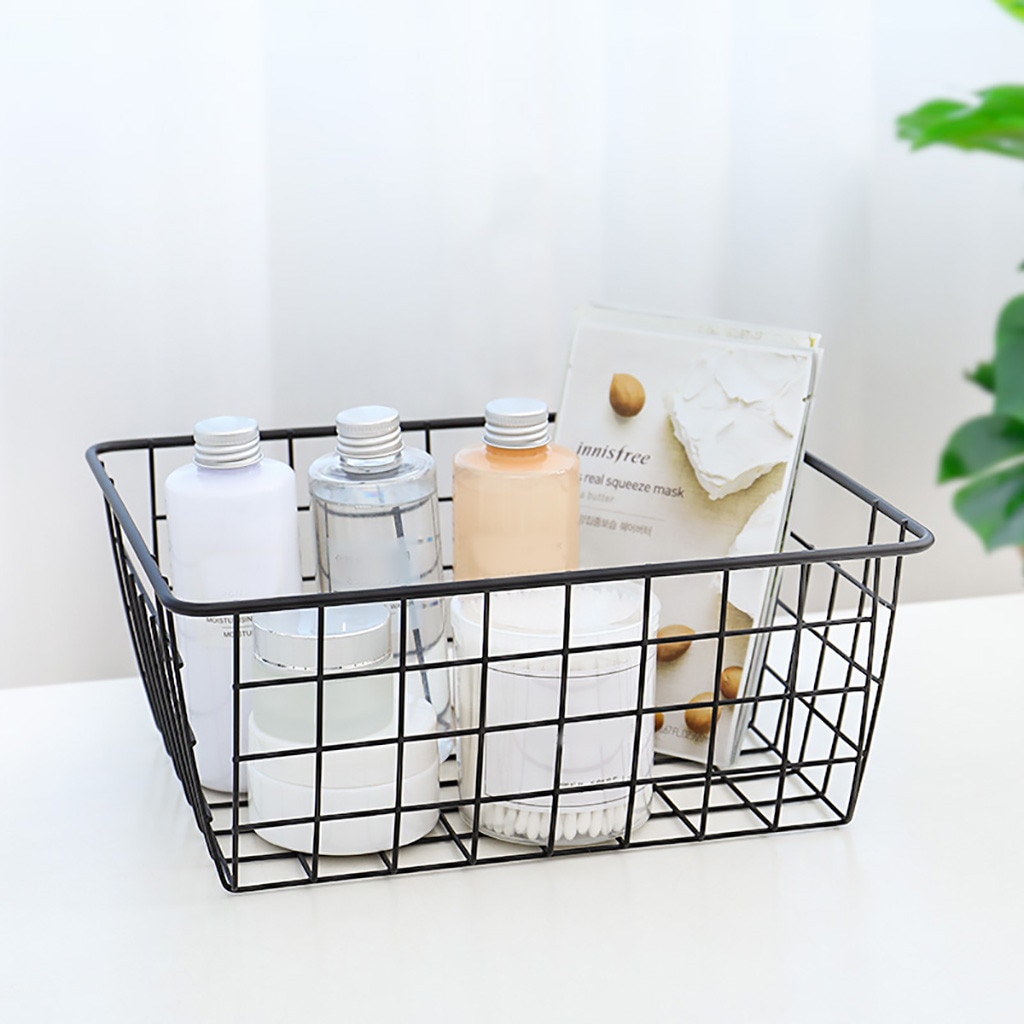Iron Wire Storage Basket Organizer Bath/Kitchen/Laundry Rooms Multi-Purposes#T2