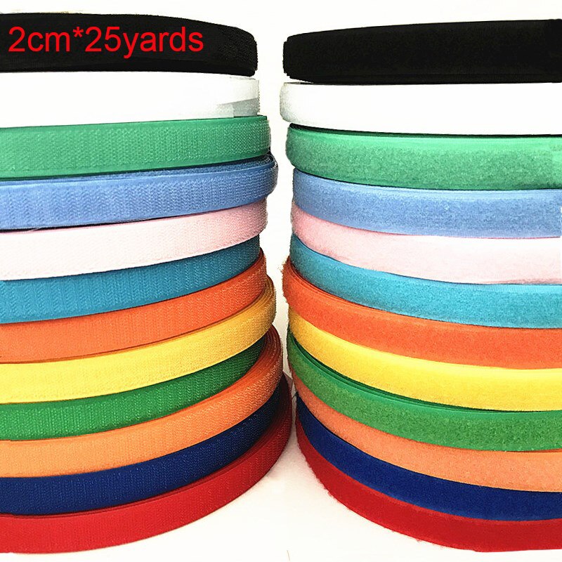 Geen Zelfklevende Sluiting Tape Diy Polyester Nylon Haak Lus Haak Sluiting Tape Naaien Accessoires Geen Sterke Lijm 2Cm * 25Yards