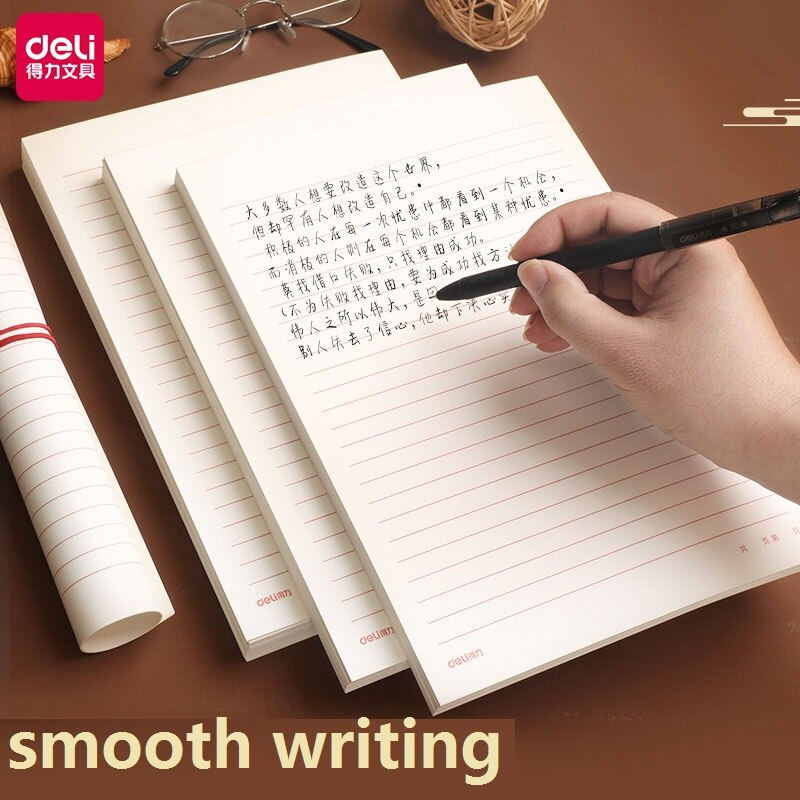 60Sheets Text Writing Training Stationery Graph Paper Beige Protect Eyesight Students School Office Business Draft Home Letter