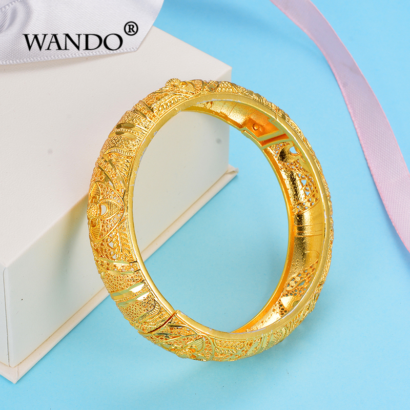 WANDO más brazalete etíope ancho para mujeres Color oro Dubai pulsera de de boda árabe africano Bonzer joyería wb152