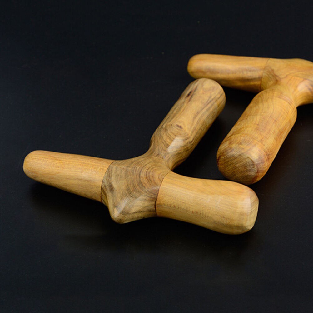 1Pc Wood Hand Foot Leg Massager Acupuncture Acupoint Stick Sandalwood Cross Massage Hammer Health Care Beauty Tool