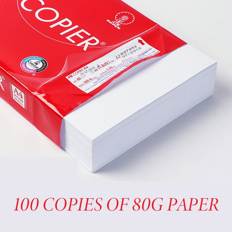 Papier duplicateur A4 blanc 80g importé, 100 pièces de pâte de bois, papier d'impression général, fabricants, échantillons,: Default Title