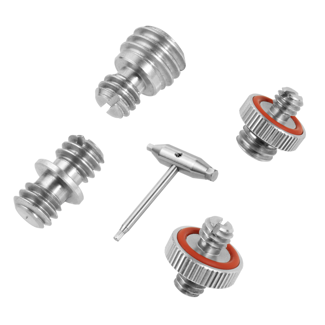 Stainless Steel 1/4" Male to 1/4" / 3/8" Male Threaded Adapter 1/4Inch Double Male Screw Adapter Tripod Stand Camera Accessories