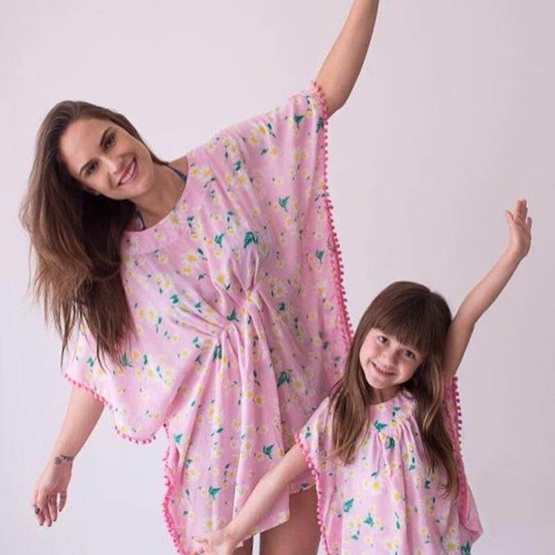 Peuter Baby Meisjes Jurk Swim Cover-Up Bloemen Jurk Meisjes Zwemkleding Een Stuk Strand Zonnejurk Zomer Poncho