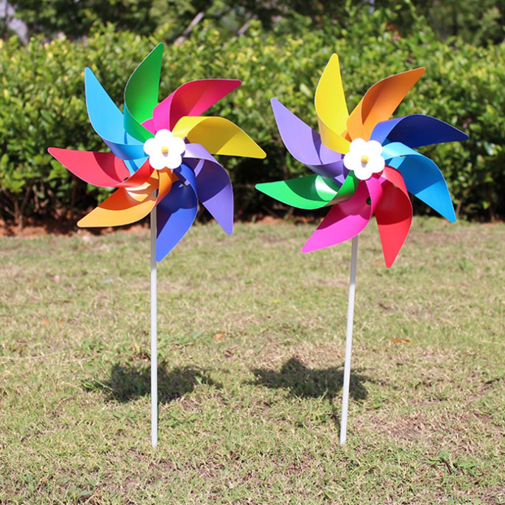 Plastic Kleurrijke Windmolen Wind Spinner Kids Speelgoed Lawn Yard Party Decor Outdoor Handgemaakte