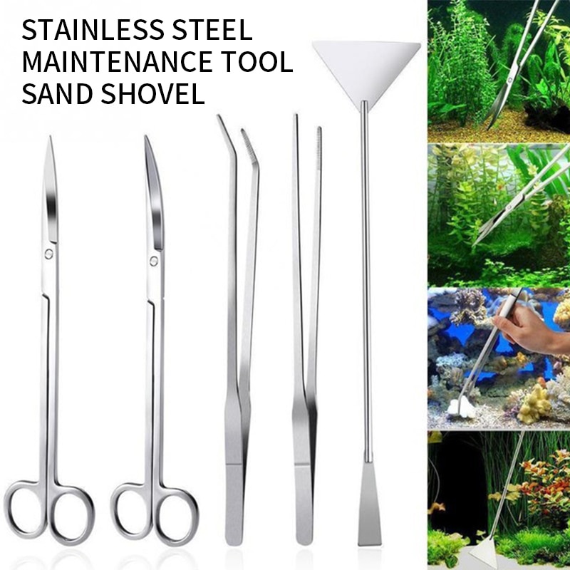 Aquarium Tank Aquascaping Tools Aquarium Scissor Tweezers Tool Stainless Steel Aquatic Plants Set for Aquarium Maintenance#