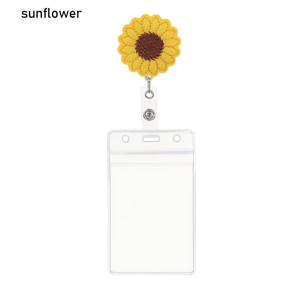 Porta Badge retrattile regolabile porta Badge da lavoro studenti Bus Card Case con cordino carta di credito carta di credito forniture scolastiche per ufficio: sunflower