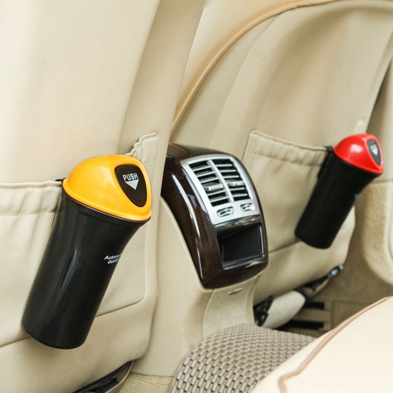 Mini cubo para colgar basura de coche de 9cm * 7cm * 20cm, caja de almacenamiento multifunción para cáscaras, accesorios para coche, suministros multifunción, duradero,