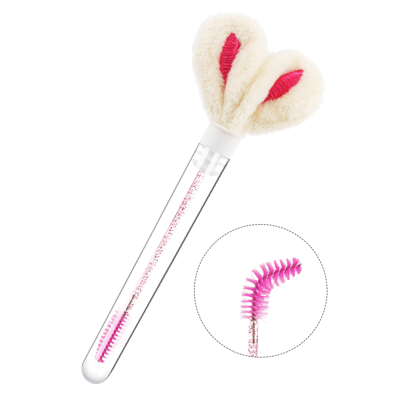 5 Pcs Rabbit Ears Decoration Tube Eyelash Brush Eyebrow Comb Clear Mascara Wands Micro Brush Makeup Tool Lash Extension Supplies: Blue