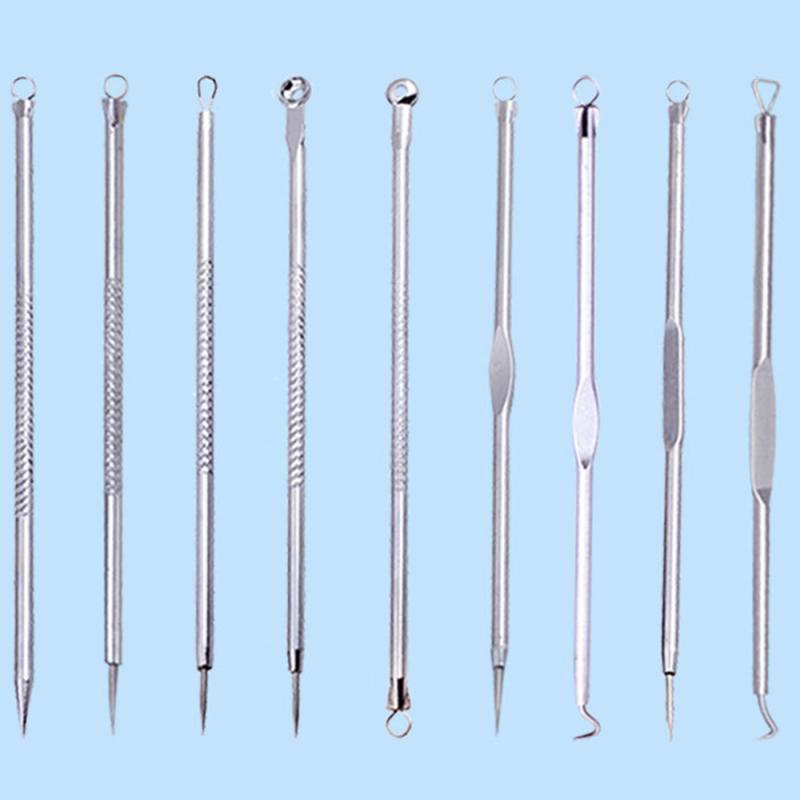 9 stücke Mitesser Entferner Akne Nadel Bausatz Edelstahl Pickel Professionelle Einfach Zu Bedienen Hautpflege Werkzeug