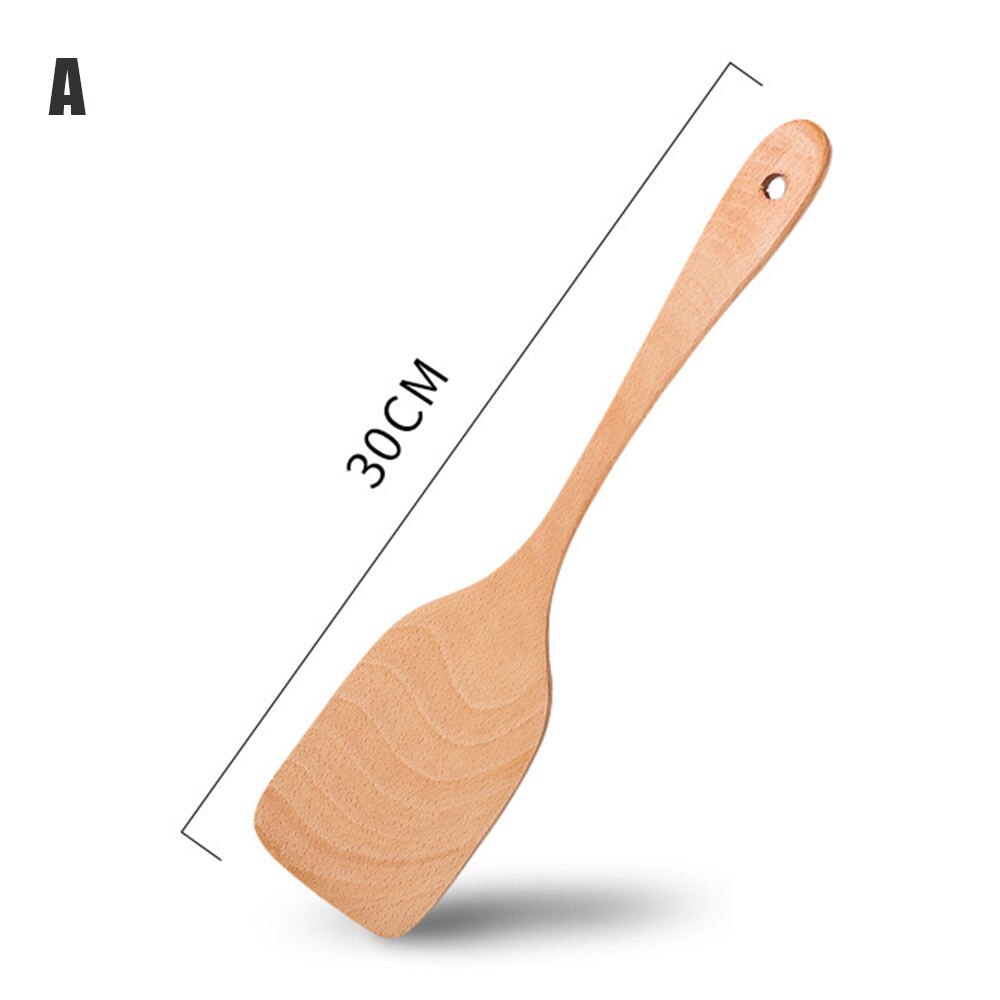 Espátula de madera para cocina, accesorios de cocina antiadherentes, herramientas de cocina, espátula para comida, utensilios de cocina, 1 ud.: A