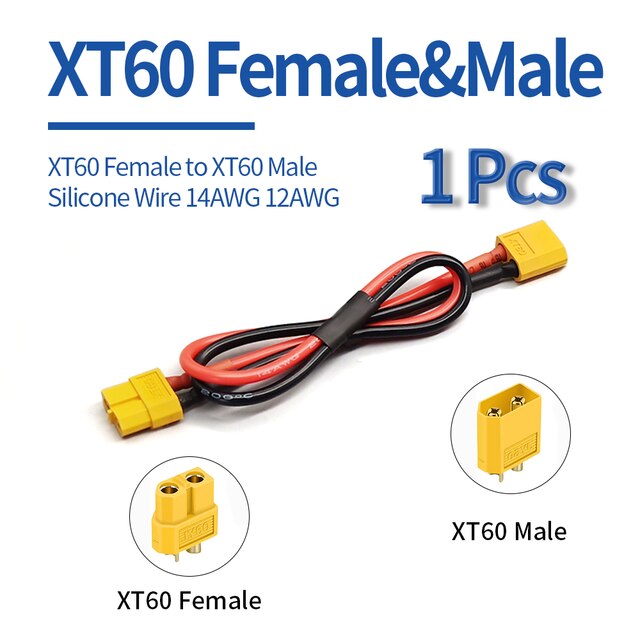 E-Bike Cable Adapter PP30/XT60/ Bullet Ebike Battery Cable Connector for Electric Bike Mountain Bike Accessories: XT60 1pcs