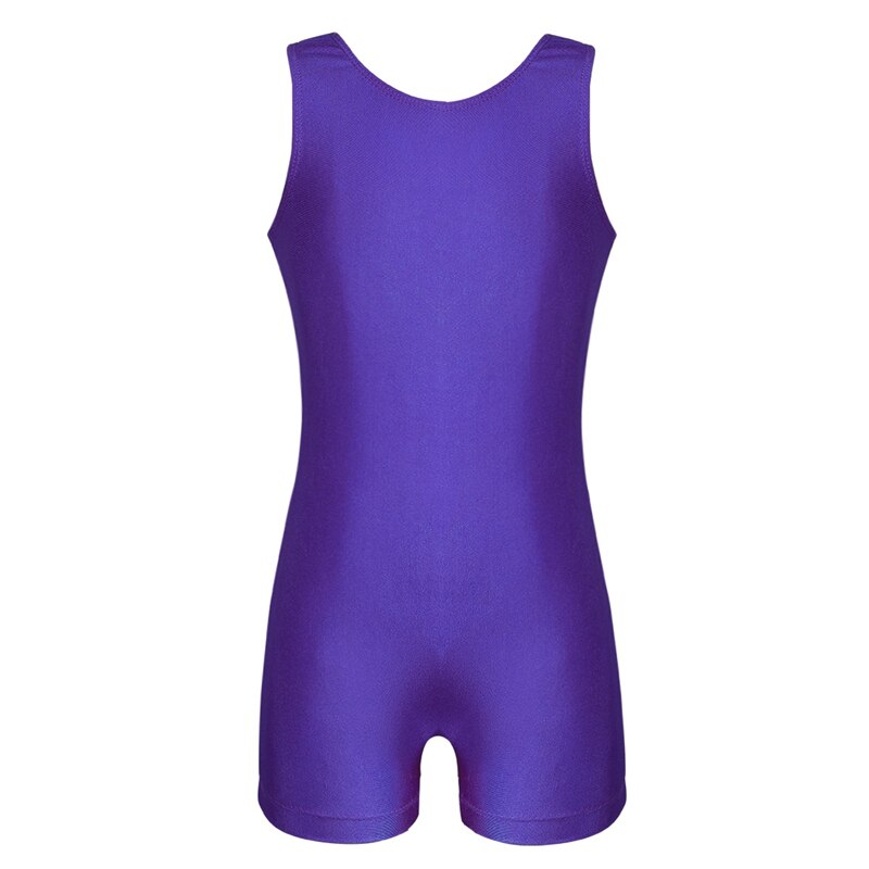 Børn piger gymnastik trikot ærmeløse ballet trikoter til piger sport jumpsuit unitard børn trænings dansetøj: Lilla / 4