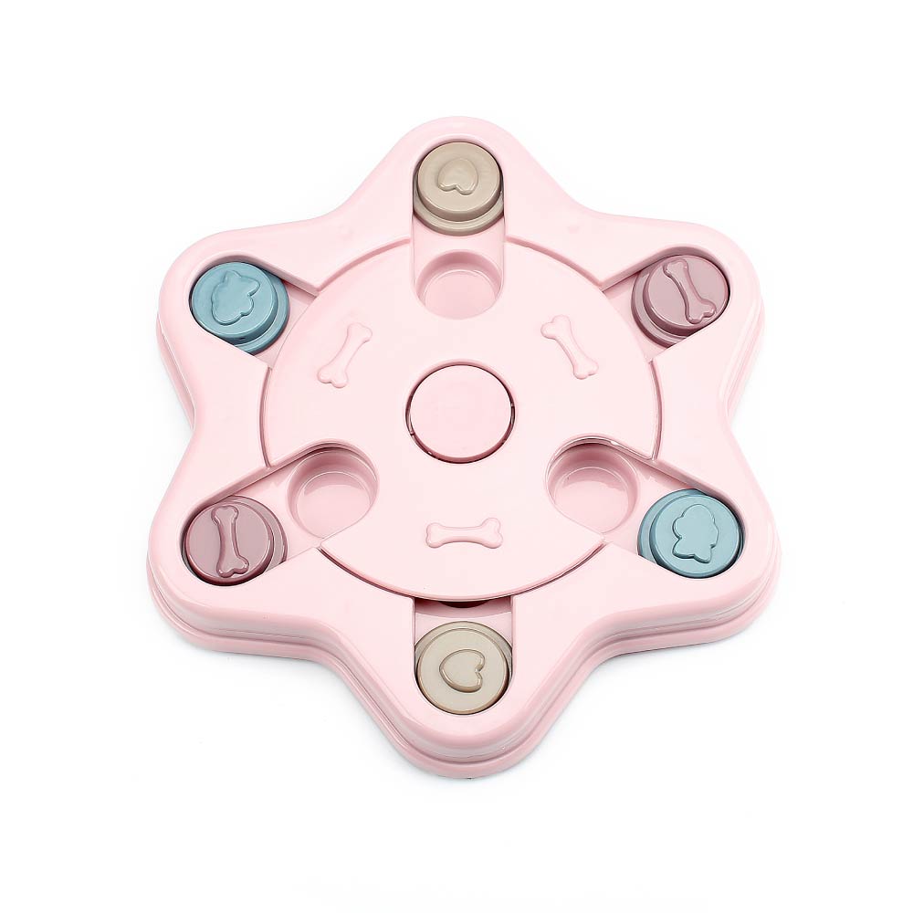 Dog Puzzle Toys Pet Dog Training Games Feeder For Small Medium Dog Puppy Increase IQ Interactive Slow Dispensing Feeding: Pink-C