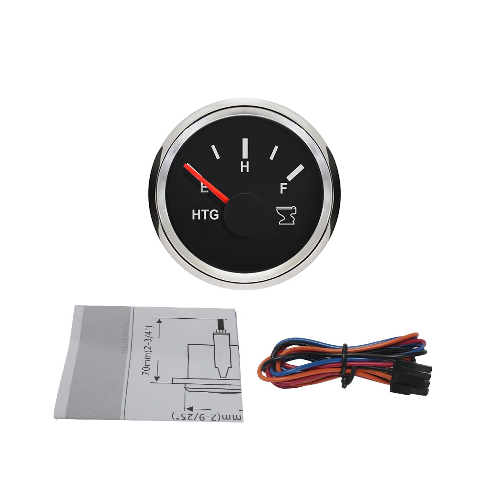 Universal Holding Tank Level Gauge Meter 0-190ohm 240-33ohm 52mm 12V/24V with Red Backlight: 240-33ohm BS
