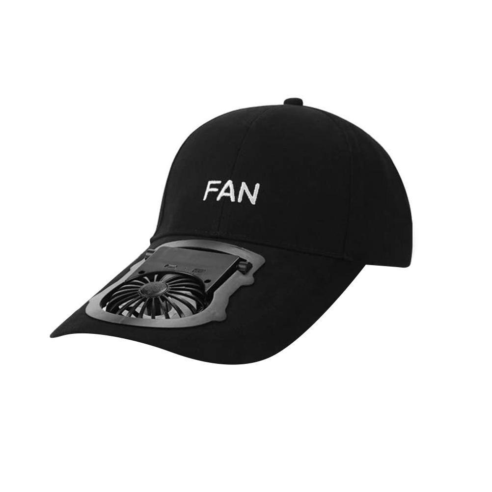 Unisex USB Charging Fan Baseball Cap Golf Hat Adjustable Fan Hat For Outdoor Camping Travel Casquette Homme Gorras Hombre: black