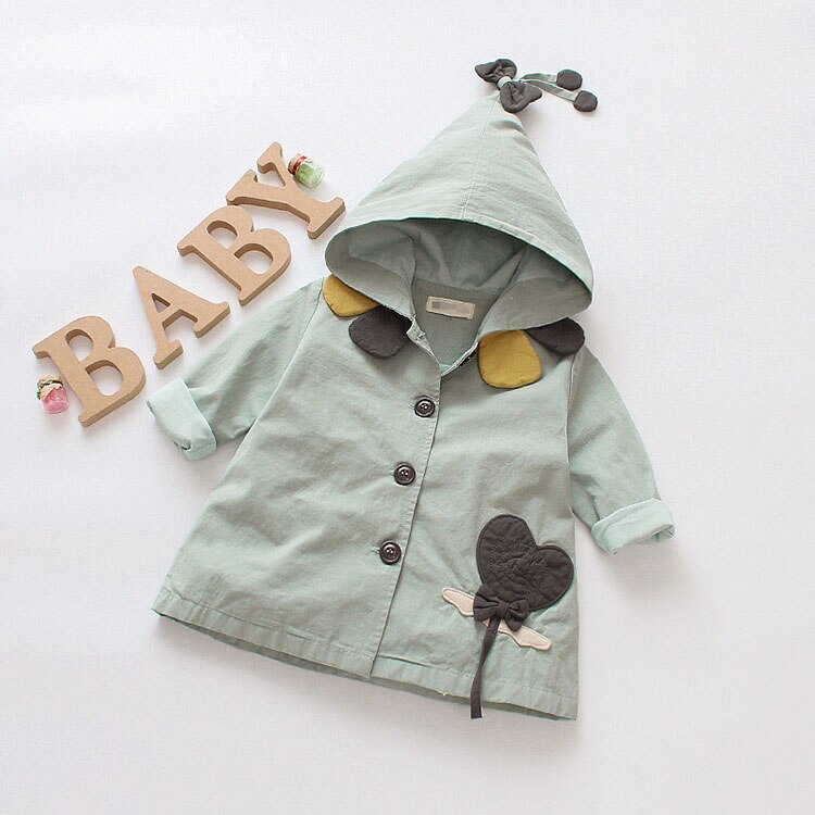 jacket coat outerwear baby girl infant toddler kids hooded casual 100% cotton spring autumn 9 12 24 months 3t pink green beige: green / 24M