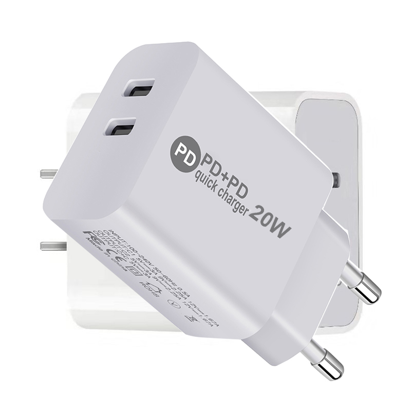 Dubbele Pd Poort 20W Charger Eu Travel Charger Fast Charge Voor Iphone 11 12Pro Voor Xiaomi 10 Huawei P30 mobiele Telefoon Oplader