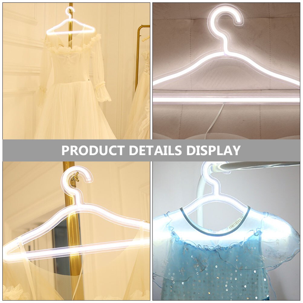 Led Neon Licht Usb Powered Kleding Stand Decoratieve Verlichting Hanger Licht Voor Slaapkamer Kleding Storewall Decor: White light