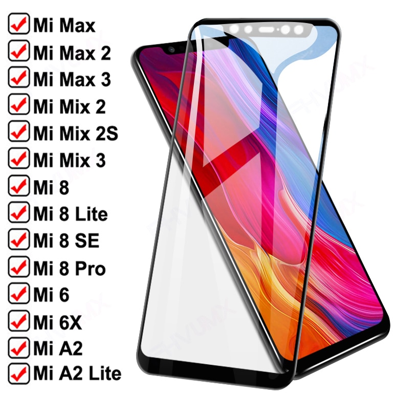 9D Anti-Burst Gehärtetem Glas Für Xiaomi Mi 8 SE A2 Lite Mix 2 2S 3 Screen Protector auf Mi6 6X Max 2 3 Schutz Glas Film Fall