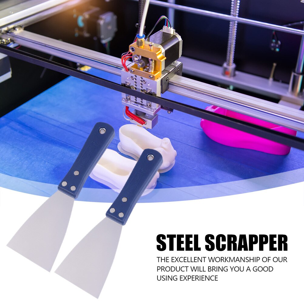 2 Stuks Printer Remover Tool Rvs Scrapper 3D Afdrukken Removal Tool Afdrukken Spatel