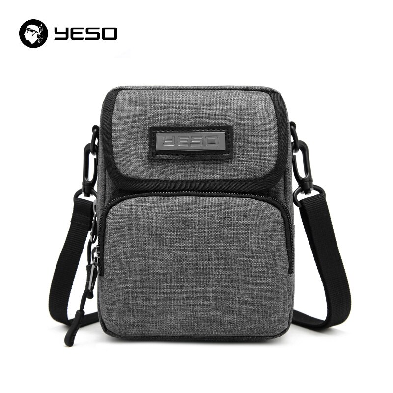 YESO Shoulder Bags for Men Water Resistant Nylon Leisure Crossbody bags Male Travel Business Messenger Bag: Charcoal Gray
