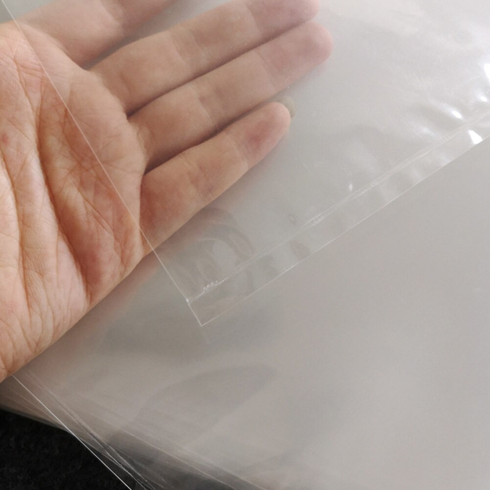 50 stück vinyl-schallplatten-aufbewahrungstaschen, flache taschen, außenhüllen ohne verschluss, runde schutzhülle, durchsichtiger, verdickter behälter