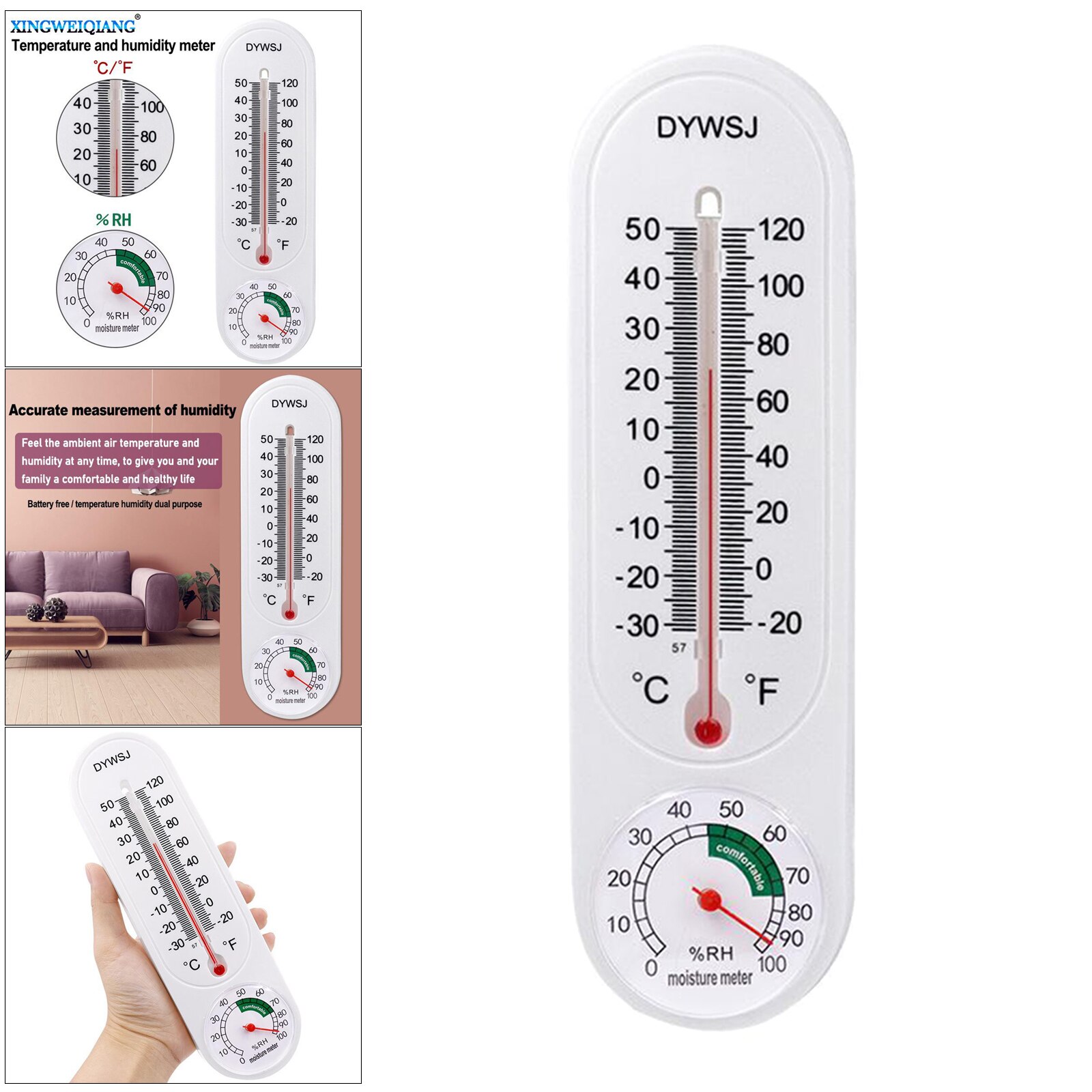 Thermometer Indoor with Humidity Temperature Monitor for Home Living Room