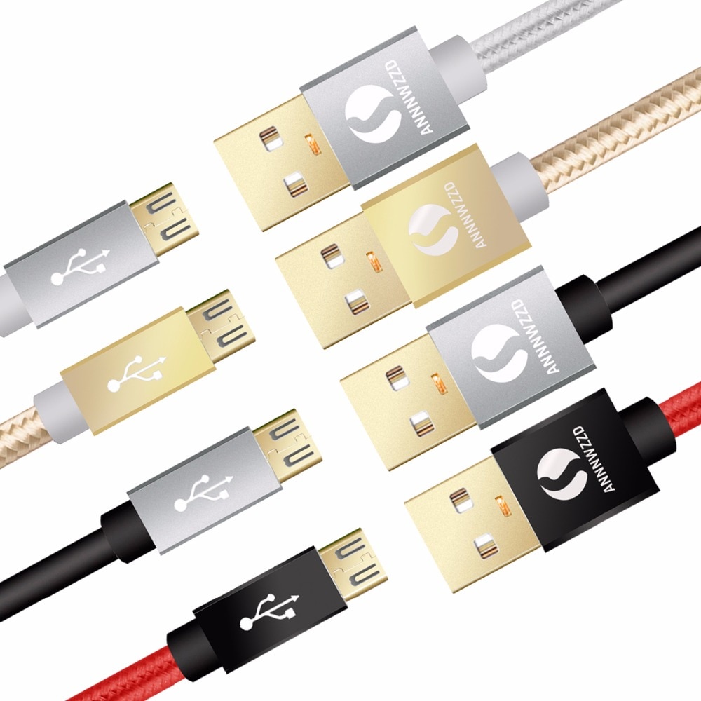 Nylon Micro USB Cable 2A Fast Charger USB Data Cable Mobile Phone USB Charger Cable For Samsung Galaxy Huawei