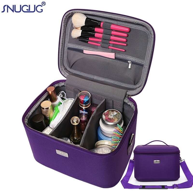 Make Up Bag Women Shoulder Cosmetic Case Female Beauty Brush Waterproof Makeup Box Toiletry Suitcases