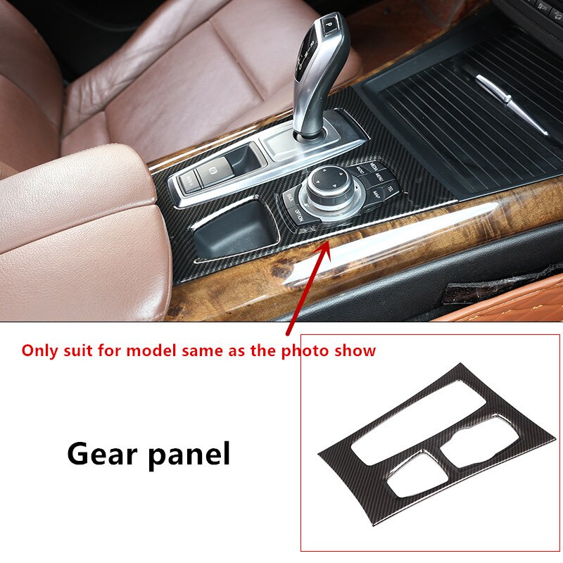Consola Central Soporte para vasos cubierta de marco decorativo embellecedor para BMW X5 E70 accesorios interiores de Color de fibra de carbono: gear shift