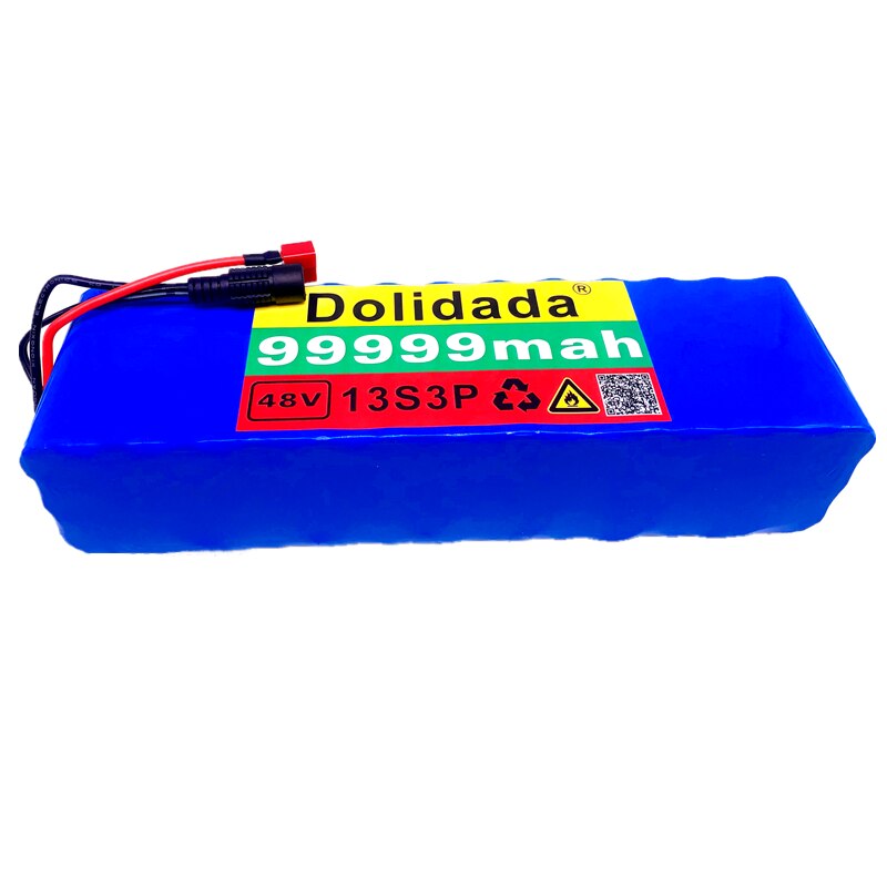Dolidada 48V99.999Ah 1000w 13S3P 48V Lithium ion Battery Pack 99999mah For 54.6v Electric bicycle Scooter with BMS with charger