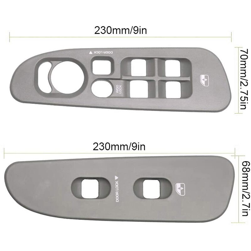 Conductor y Interruptor de ventana de puerta de pasajero Panel biselado Compatible para Dodge Ram 1500 2002-2007 de 2500 a 3500