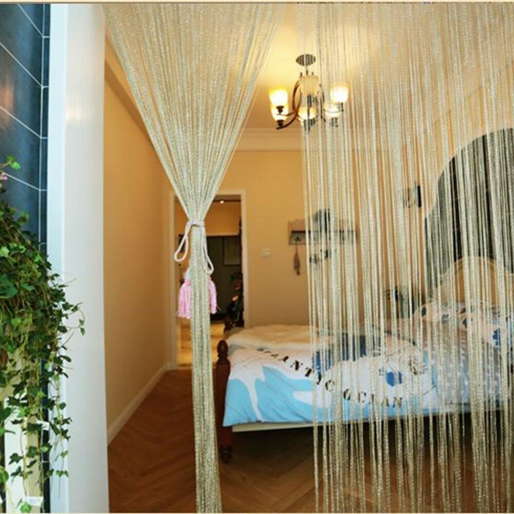 Tira de cortina para puerta con flecos, cortina para puerta, divisor para habitación, decoración de borlas: g