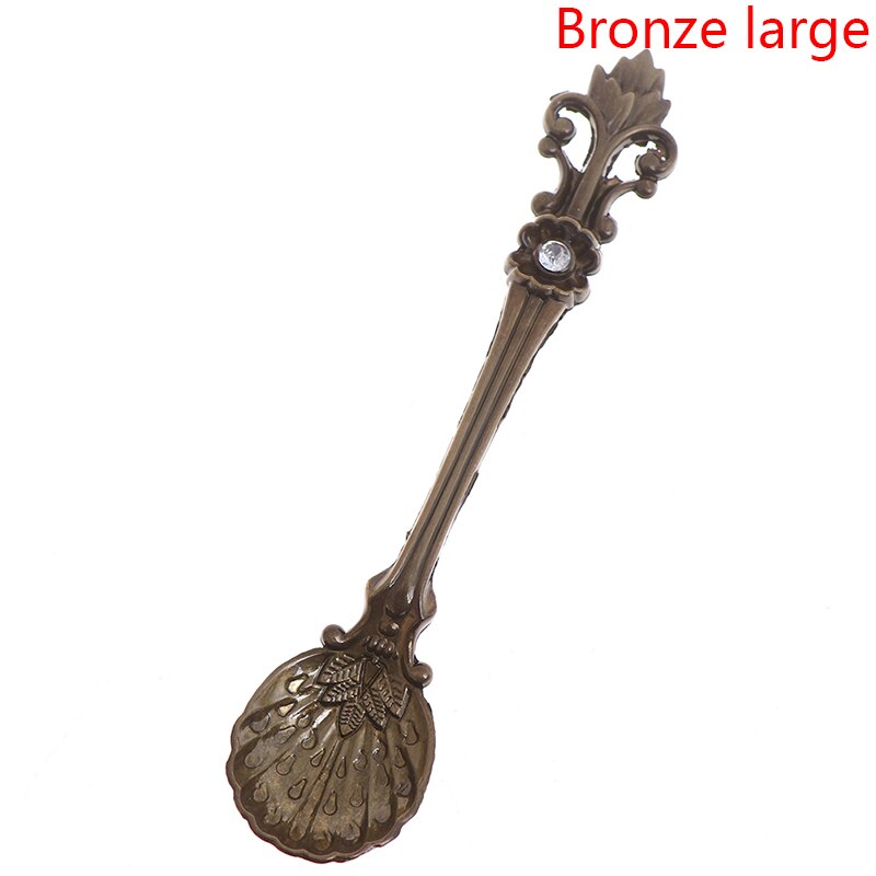 1 pz creativo Vintage ▾ in lega di zinco fiore foglia intaglio cucchiaio da cucina stoviglie posate per tè caffè cucchiai da dolce: 2