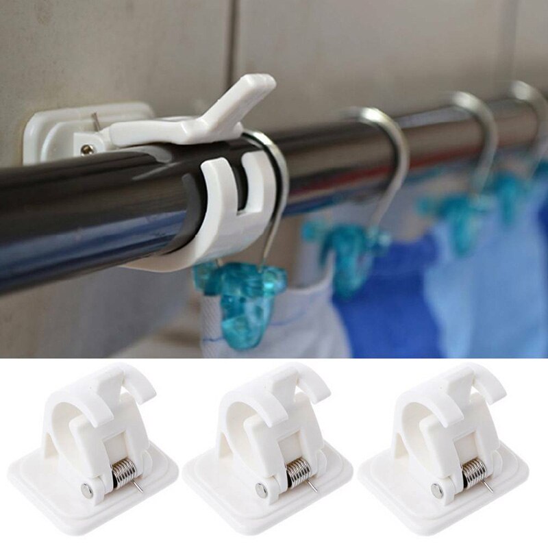Ganchos autoadhesivos barra de cortina soporte de poste gancho para cortinas soportes fijaciones soporte de varilla fuerte, carril de soporte duradero