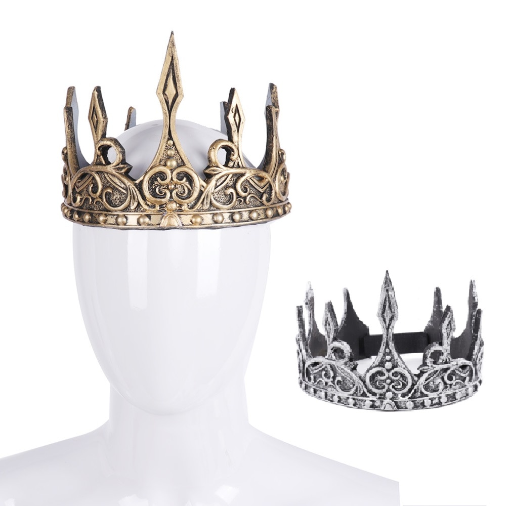 PU Foam 3D Medieval Kings Crown Medieval Royal King Tiaras Crown Headwear Ancient Headdress Viking King Dress Up Party Decor