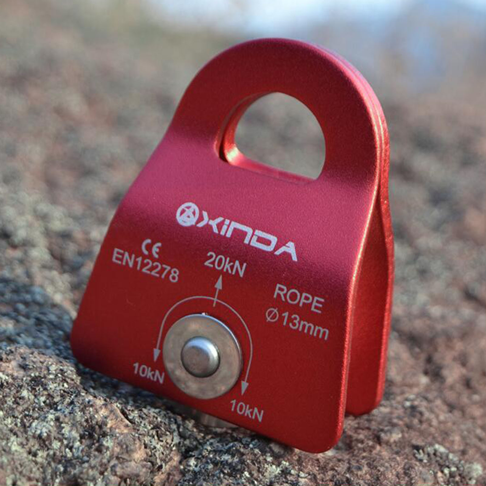 20KN 4500lbs General Purpose Mobile Pulley for Rock Tree Climbing 13mm Rope