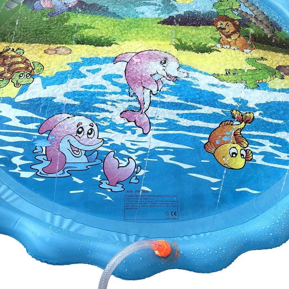 100 Cm Outdoor Gazon Strand Zee Dier Opblaasbare Waternevel Kids Sprinkler Spelen Pad Mat Water Games Strand Mat Kussen speelgoed