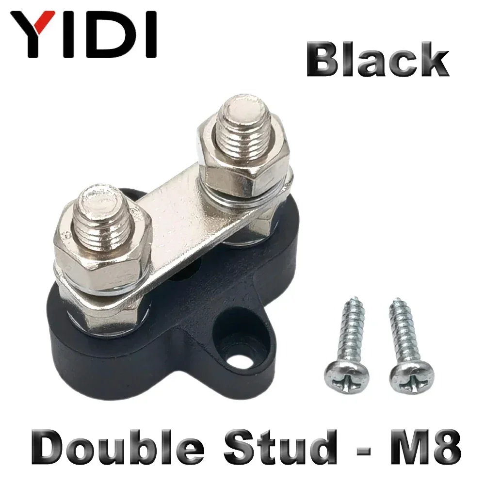 M6 M8 M10 Junction Terminal Block Stud Bus Bar Heavy Duty Batterij Stroomverdeling DC 48V Busbar Rood/zwart Automotive RV Boot: Ivoor