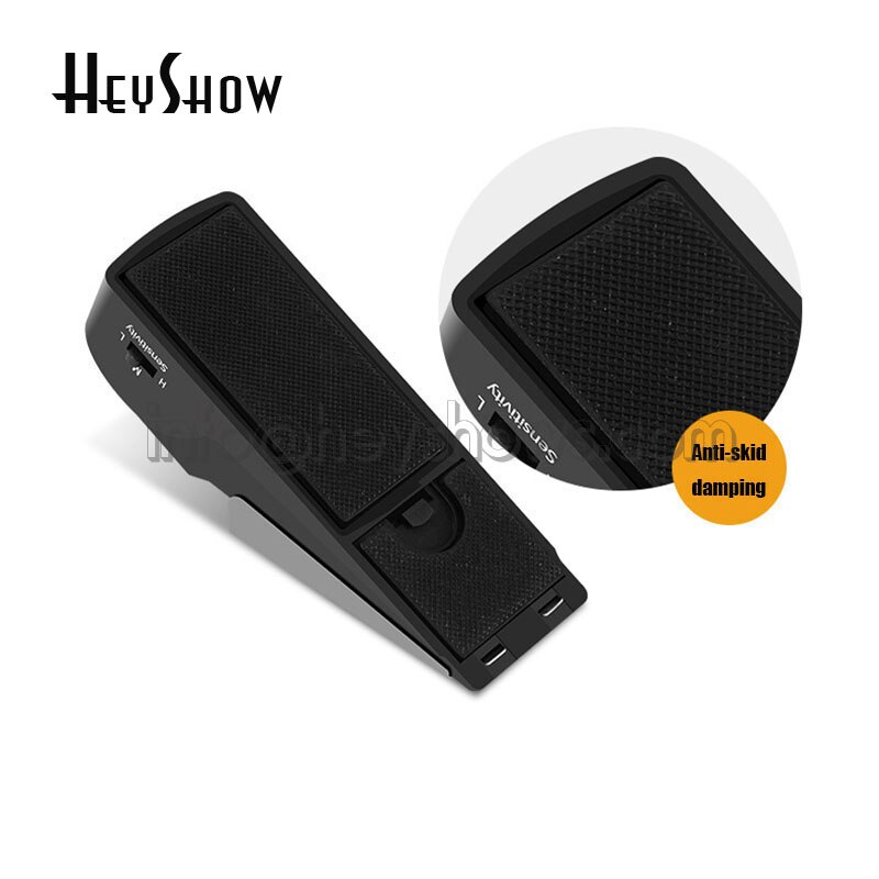 Portable Mini Wireless Vibration Triggered Home Door Stop Alarm Wedge Shaped Stopper Alert Security System Block Blocking System