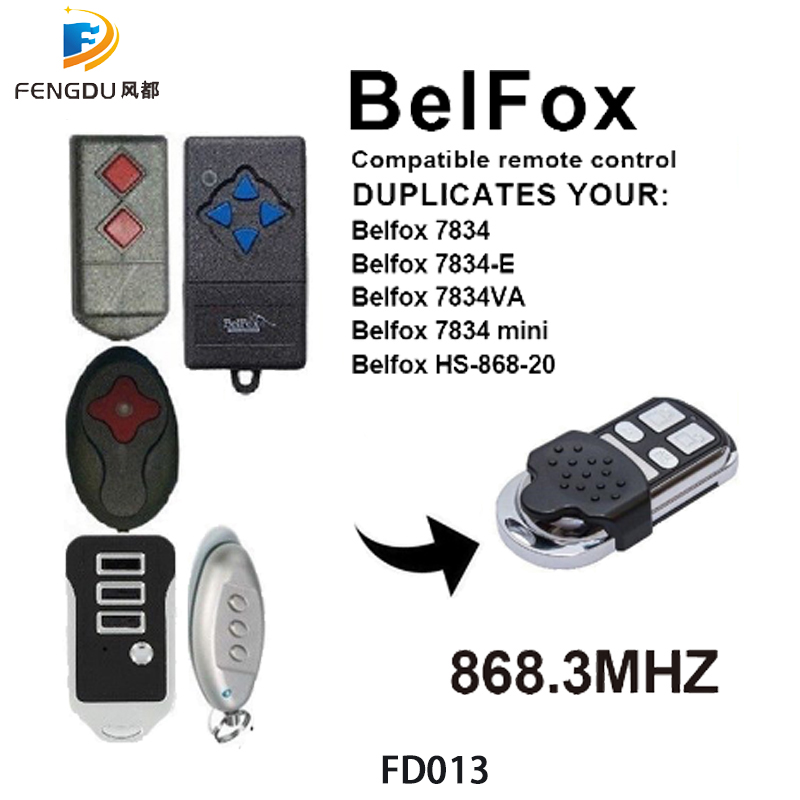 Belfox 7834 7834va kompatibel håndholdt sender  / 868.3 mhz klon / udskiftning fjernbetjening